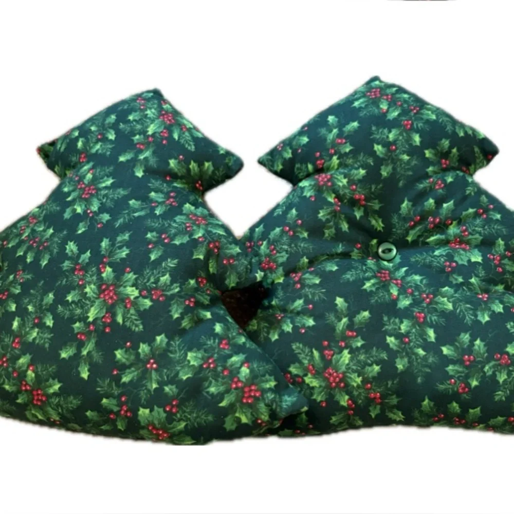Festive Green Christmas Tree Pillows set of 2